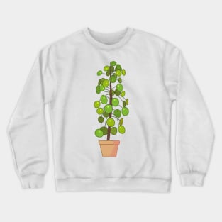 Tall Pilea Plant Crewneck Sweatshirt
